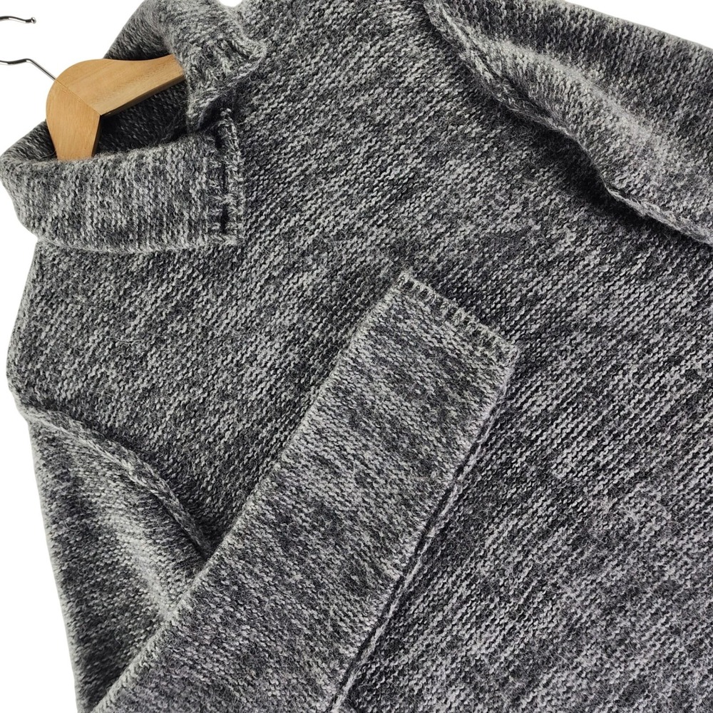 Sarah Pacini MAN Sweater One Size Gray Alpaca Merino Wool Italy Cowl Neck